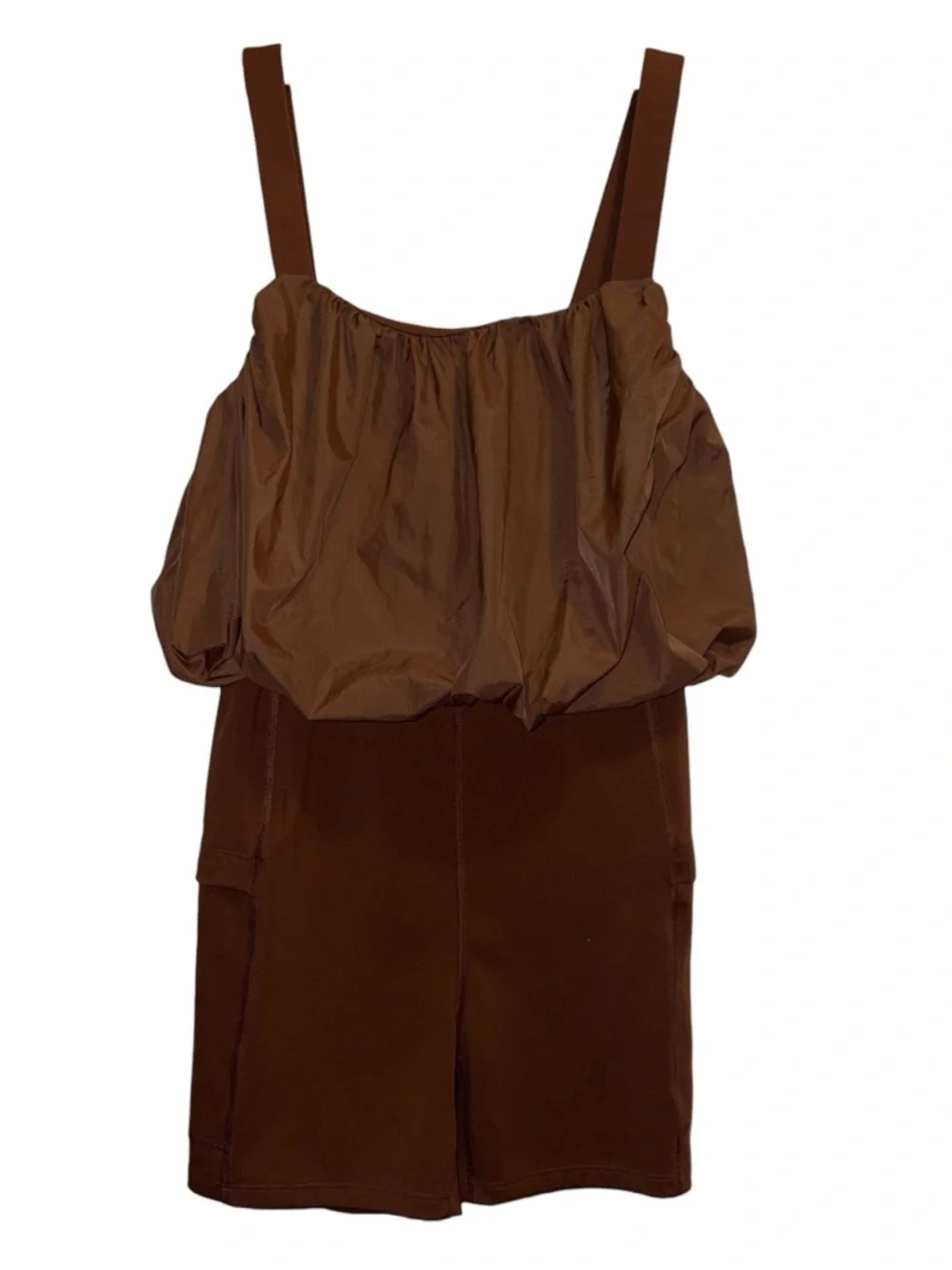 Free People double trouble brown walnut onesie medium